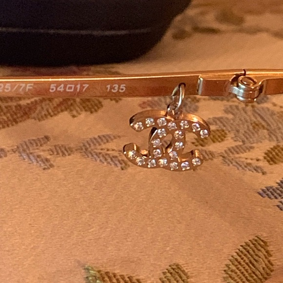 RARE CHANEL 2000S Orange Gradient Logo CC Dangling Sunglasses Gold Frame - Picture 4 of 9